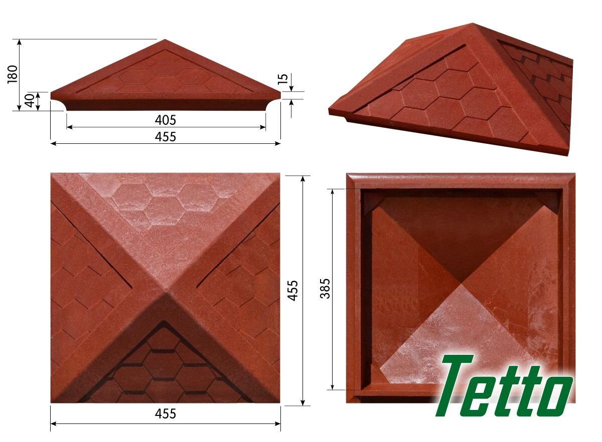 Колпак на столб tetto 2x2